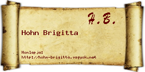 Hohn Brigitta névjegykártya